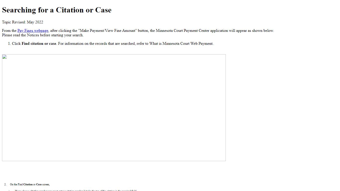 Searching for a Citation - webpay.courts.state.mn.us